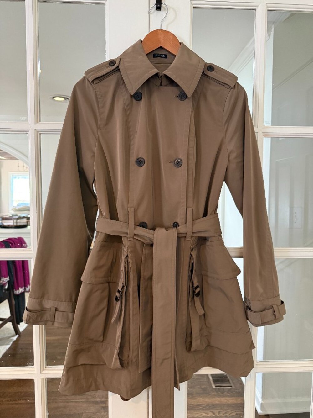 Saks 5th Ave 9/15 Double Breastedt rench coat